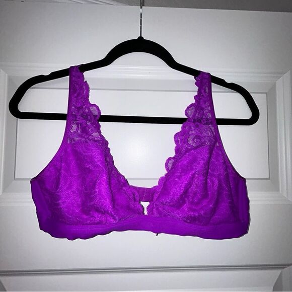 PINK Victoria’s Secret Lace Plunge Bralette Bra - Picture 1 of 5